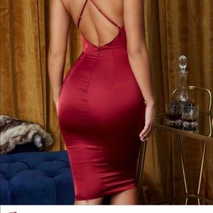 MIDI red cocktail dress